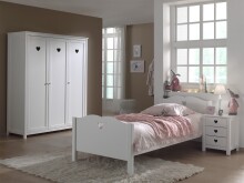 Jugendzimmer-Set >AMORI< in Weiß aus Massiv Kiefer und MDF