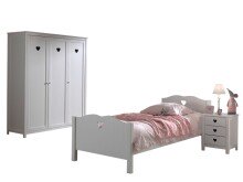 Jugendzimmer-Set >AMORI< in Weiß aus Massiv...