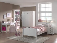 Jugendzimmer-Set >AMORI< in Weiß aus Massiv Kiefer und MDF