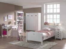 Jugendzimmer-Set >AMORI< in Weiß aus Massiv...