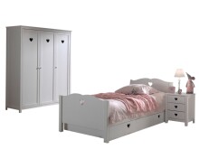 Jugendzimmer-Set >AMORI< in Weiß aus Massiv...