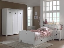 Jugendzimmer-Set >AMORI< in Weiß aus Massiv Kiefer und MDF