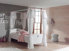 Jugendzimmer-Set >AMORI< in Weiß aus Massiv Kiefer und MDF