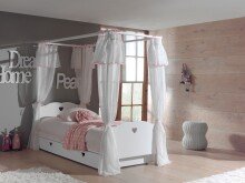 Jugendzimmer-Set >AMORI< in Weiß aus Massiv Kiefer und MDF
