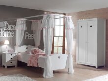 Jugendzimmer-Set >AMORI< in Weiß aus Massiv Kiefer und MDF