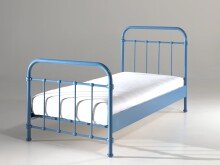 Metallbett >NEW YORK< in Blau aus Metall - 210x111x98cm (BxHxT)
