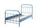Metallbett >NEW YORK< in Blau aus Metall - 210x111x98cm (BxHxT)
