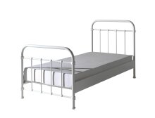 Metallbett >NEW YORK< in Weiß aus Metall -...