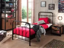 Metallbett >NEW YORK< in Schwarz aus Metall -...