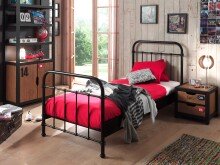 Metallbett >NEW YORK< in Schwarz aus Metall -...