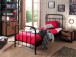 Metallbett >NEW YORK< in Schwarz aus Metall - 210x111x98cm (BxHxT)