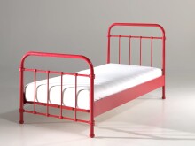 Metallbett >NEW YORK< in Rot aus Metall - 210x111x98cm (BxHxT)