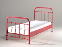 Metallbett >NEW YORK< in Rot aus Metall - 210x111x98cm (BxHxT)