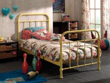 Metallbett >NEW YORK< in Gelb aus Metall -...