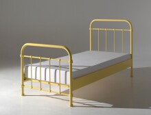 Metallbett >NEW YORK< in Gelb aus Metall - 210x111x98cm (BxHxT)