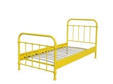 Metallbett >NEW YORK< in Gelb aus Metall - 210x111x98cm (BxHxT)