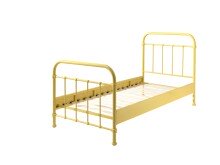 Metallbett >NEW YORK< in Gelb aus Metall - 210x111x98cm (BxHxT)