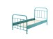 Metallbett >NEW YORK< in Türkis aus Metall - 210x111x98cm (BxHxT)