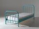 Metallbett >NEW YORK< in Türkis aus Metall - 210x111x98cm (BxHxT)