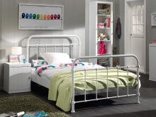 Metallbett >NEW YORK< in Weiß aus Metall -...