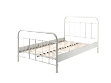 Metallbett >NEW YORK< in Weiß aus Metall - 210x111x128,5cm (BxHxT)