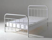 Metallbett >NEW YORK< in Weiß aus Metall - 210x111x128,5cm (BxHxT)