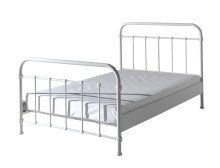 Metallbett >NEW YORK< in Weiß aus Metall -...