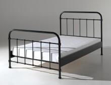 Metallbett >NEW YORK< in Schwarz aus Metall - 210x111x128,5cm (BxHxT)