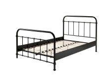 Metallbett >NEW YORK< in Schwarz aus Metall - 210x111x128,5cm (BxHxT)