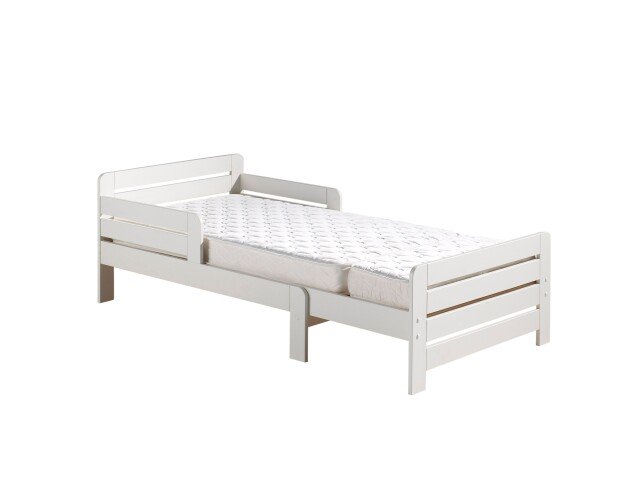Kinderbett >JUMPER< in weiß lackiert - 204x65x99,5 (BxHxT)