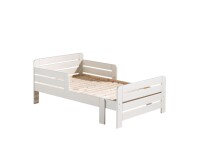 Kinderbett >JUMPER< in weiß lackiert - 204x65x99,5 (BxHxT)