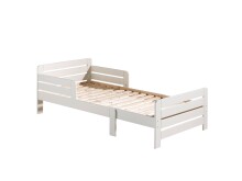 Kinderbett >JUMPER< in weiß lackiert - 204x65x99,5 (BxHxT)
