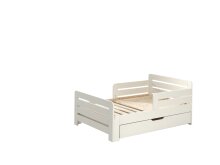 Kinderbett >JUMPER< in weiß lackiert - 204x65x99,5 (BxHxT)
