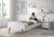 Einzelbett >KIDDY< in weiß aus Massiv Kiefer und MDF - 205,5x72,5x95cm (BxHxT)