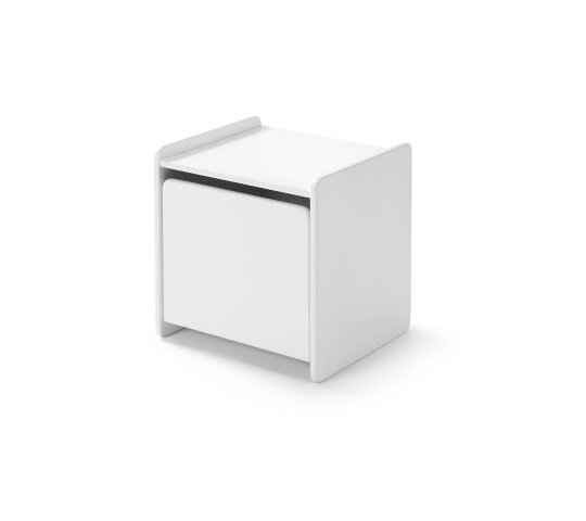 Nachtkonsole >KIDDY< in weiß aus MDF - 40x41x36cm (BxHxT)