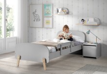 Bettschutzgitter >KIDDY< in hellgrau -...