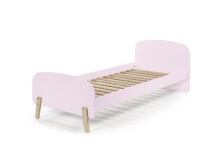 Einzelbett >KIDDY< in rosa aus Massiv Kiefer und...