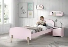 Nachtkonsole >KIDDY< in rosa aus MDF - 40x41x36cm...