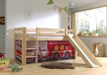 Spielbett >PINO< in Kiefer massiv natur lackiert -...