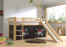 Spielbett >PINO< in Kiefer massiv natur lackiert - 210x114x218 (BxHxT)