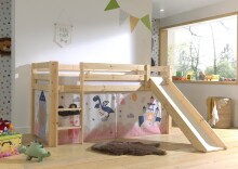 Spielbett >PINO< in Kiefer massiv natur lackiert - 210x114x218 (BxHxT)