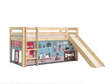 Spielbett >PINO< in Kiefer massiv natur lackiert -...