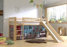 Spielbett >PINO< in Kiefer massiv natur lackiert -...