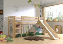 Spielbett >PINO< in Kiefer massiv natur lackiert -...