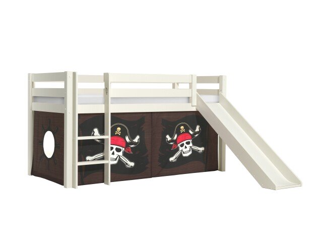 Spielbett >PINO< in Kiefer massiv weiß lackiert - 210x114x218 (BxHxT)