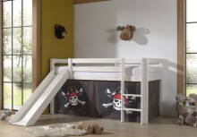 Spielbett >PINO< in Kiefer massiv weiß lackiert - 210x114x218 (BxHxT)