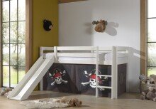 Spielbett >PINO< in Kiefer massiv weiß...