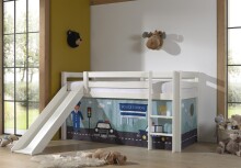 Spielbett >PINO< in Kiefer massiv weiß lackiert - 210x114x218 (BxHxT)