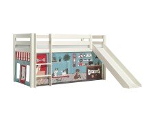 Spielbett >PINO< in Kiefer massiv weiß...