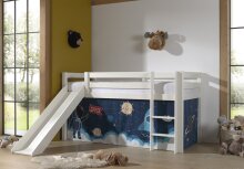 Spielbett >PINO< in Kiefer massiv weiß lackiert - 210x114x218 (BxHxT)